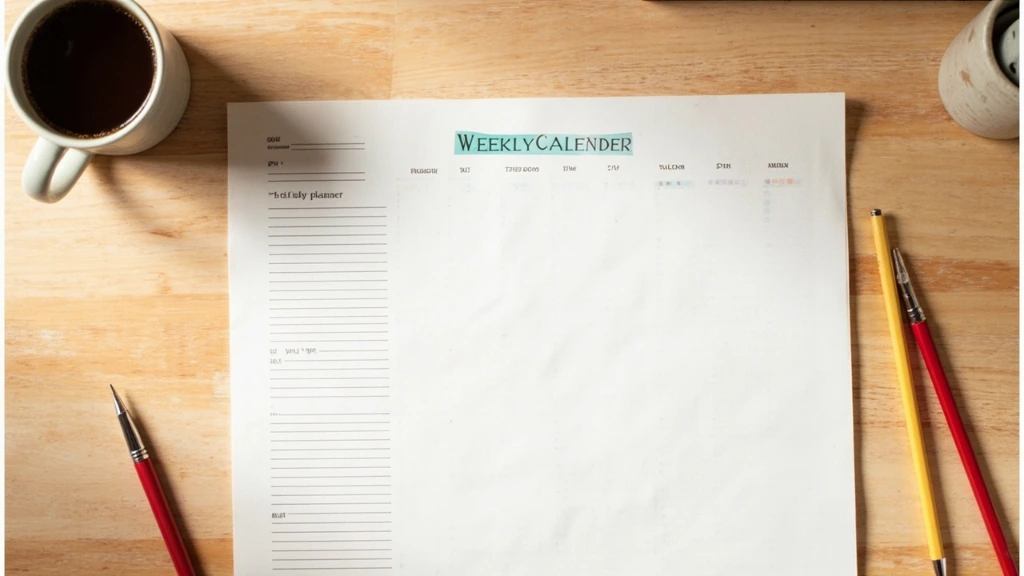 Teacher weekly planner on a wooden desk